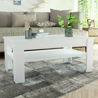 vidaXL Mesa de centro em aglomerado 110x65x48 cm branco