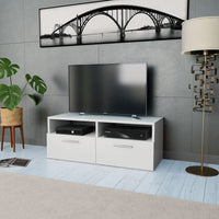 vidaXL Móvel de TV em aglomerado 95x35x36 cm branco
