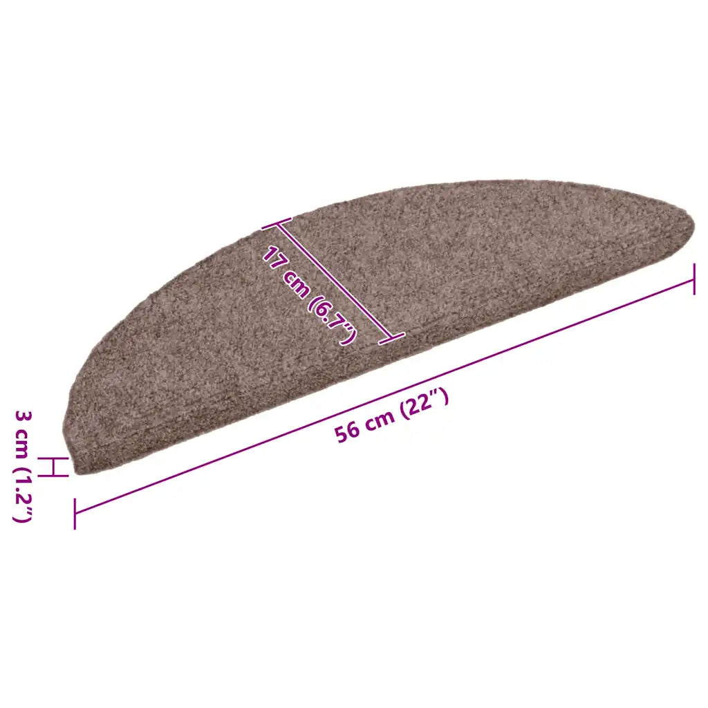 Tapetes de escada autoadesivos 15 peças 56x17x3 cm  claro meia-lua