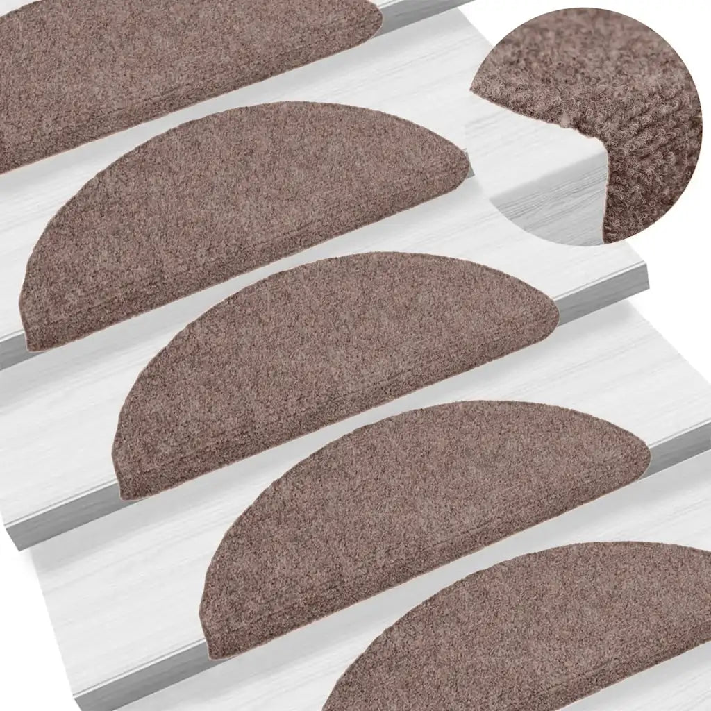 Tapetes de escada autoadesivos 15 peças 56x17x3 cm  claro meia-lua