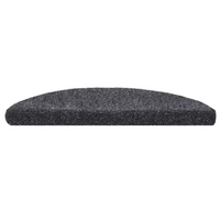 Tapetes de escada autoadesivos 15 peças 56x17x3 cm cinza escuro semicircular