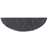 Tapetes de escada autoadesivos 15 peças 56x17x3 cm cinza escuro semicircular