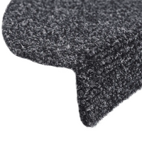 Tapetes de escada autoadesivos 15 peças 56x17x3 cm cinza escuro semicircular