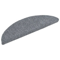 Tapetes de escada autoadesivos 15 peças 56x17x3 cm cinza claro semicircular