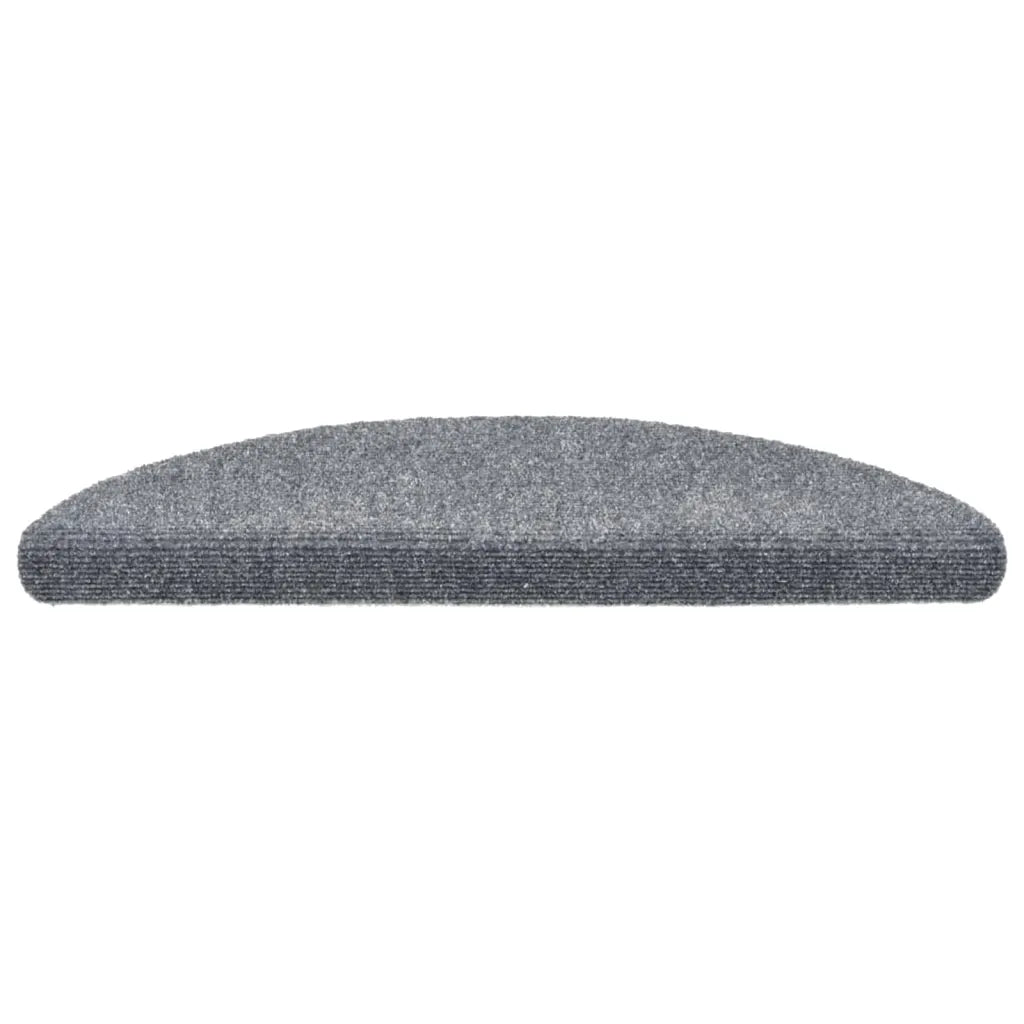 Tapetes de escada autoadesivos 15 peças 56x17x3 cm cinza claro semicircular