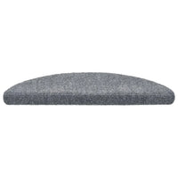 Tapetes de escada autoadesivos 15 peças 56x17x3 cm cinza claro semicircular