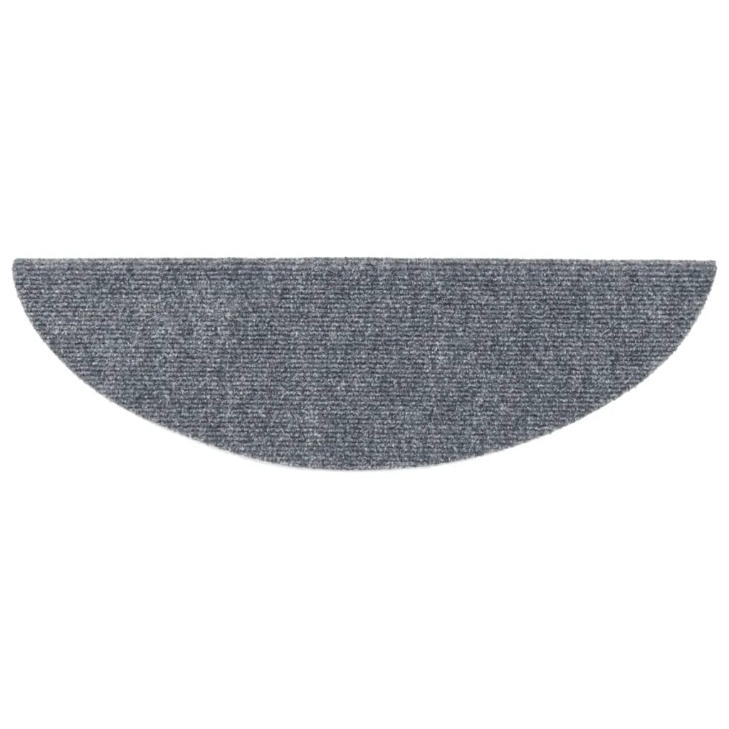 Tapetes de escada autoadesivos 15 peças 56x17x3 cm cinza claro semicircular
