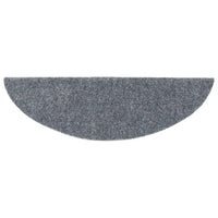 Tapetes de escada autoadesivos 15 peças 56x17x3 cm cinza claro semicircular