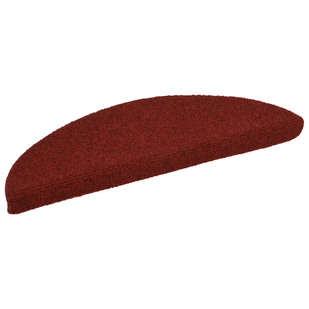 Tapetes de escada autoadesivos 15 peças 56x17x3 cm  bordô meia-lua
