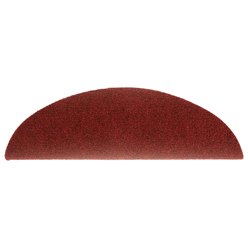 Tapetes de escada autoadesivos 15 peças 56x17x3 cm  bordô meia-lua