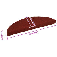 Tapetes de escada autoadesivos 15 peças 56x17x3 cm  bordô meia-lua