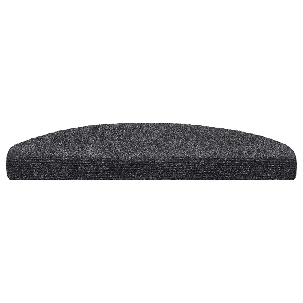Tapetes de escada autoadesivos 15 peças 65x21x4 cm cinza escuro semicircular grande