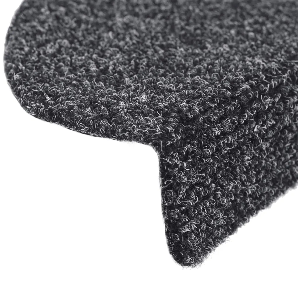 Tapetes de escada autoadesivos 15 peças 65x21x4 cm cinza escuro semicircular grande