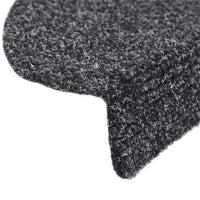 Tapetes de escada autoadesivos 15 peças 65x21x4 cm cinza escuro semicircular grande