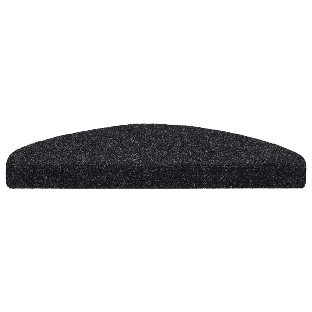 Tapetes de escada autoadesivos 15 peças 65x21x4 cm pretos semicirculares grandes