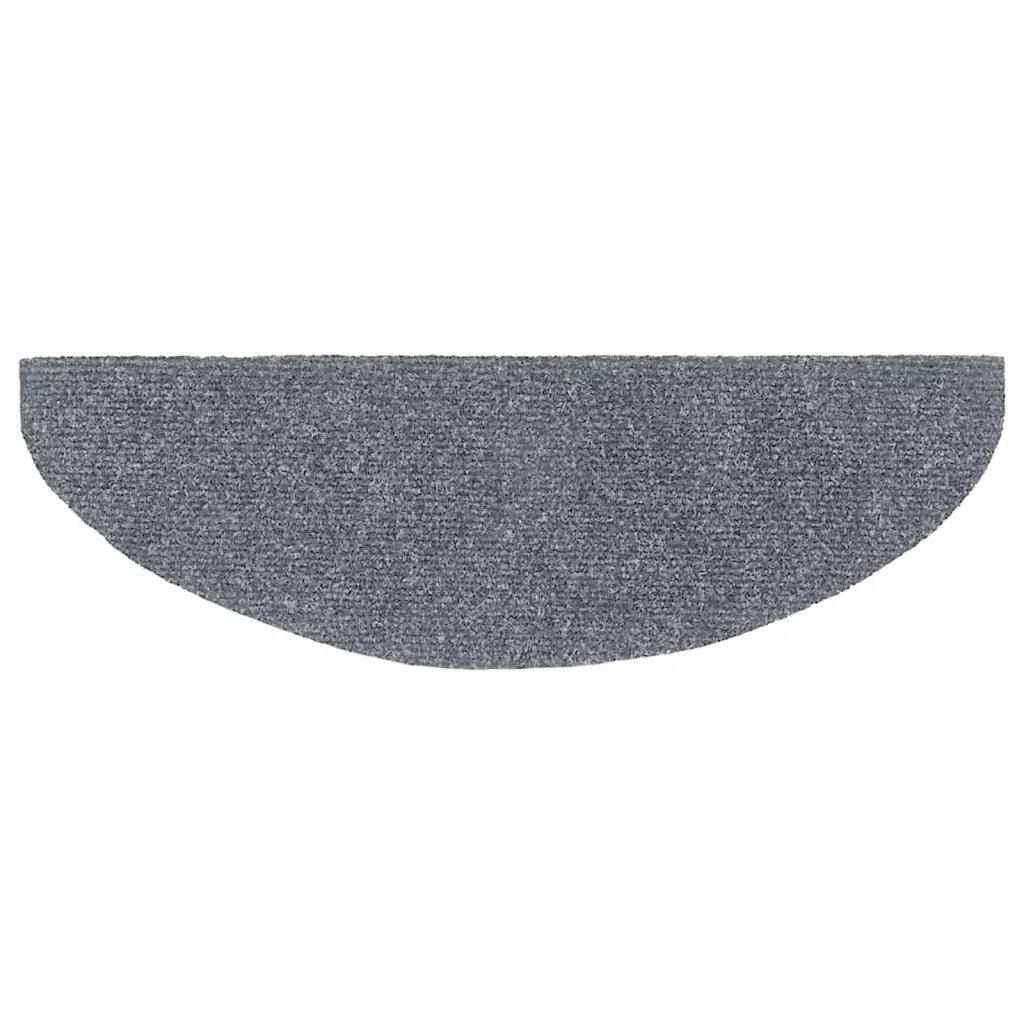 Tapetes de escada autoadesivos 15 peças 65x21x4 cm cinza claro semicircular grande