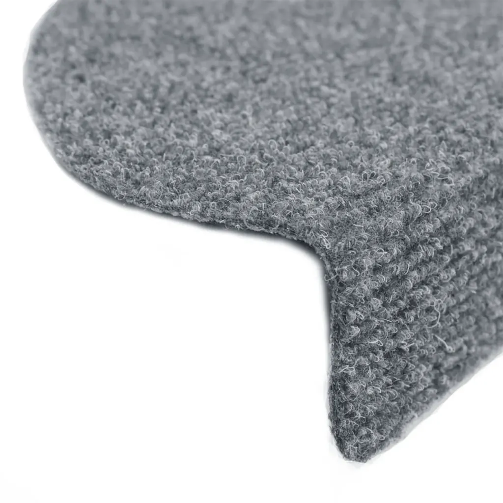 Tapetes de escada autoadesivos 15 peças 65x21x4 cm cinza claro semicircular grande