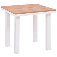 vidaXL Espreguiçadeiras c/ mesa 2 pcs alumínio e WPC branco e castanho