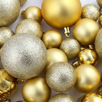 vidaXL Conjunto de bolas de natal 100 pcs 3/4/6 cm dourado