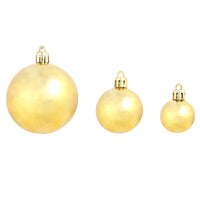 vidaXL Conjunto de bolas de natal 100 pcs 3/4/6 cm dourado