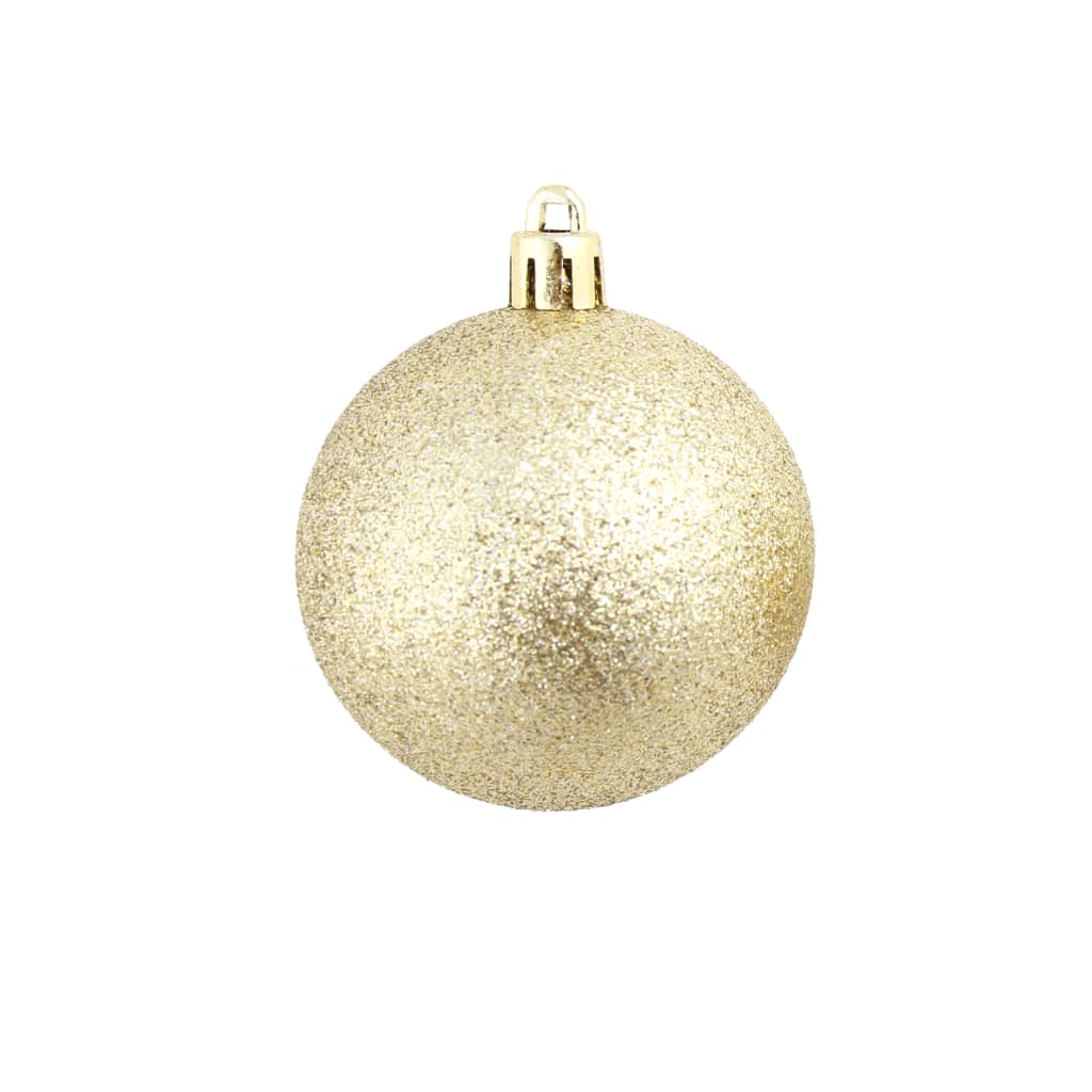vidaXL Conjunto de bolas de natal 100 pcs 3/4/6 cm dourado