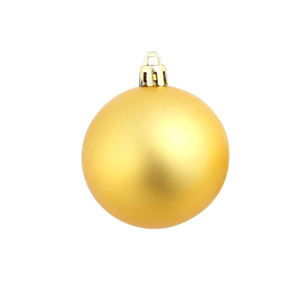vidaXL Conjunto de bolas de natal 100 pcs 3/4/6 cm dourado