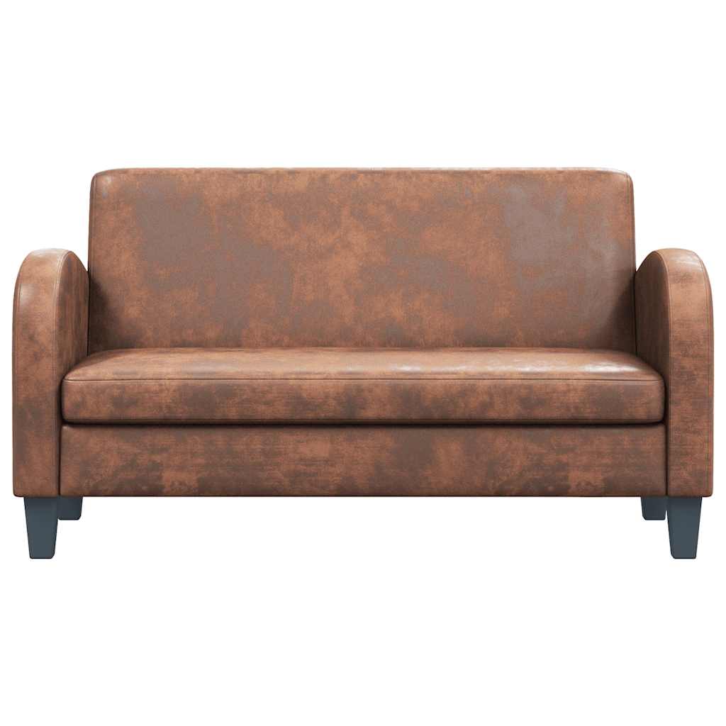 vidaXL Sofá de 2 lugares camurça artificial castanho