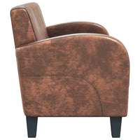 vidaXL Sofá de 2 lugares camurça artificial castanho