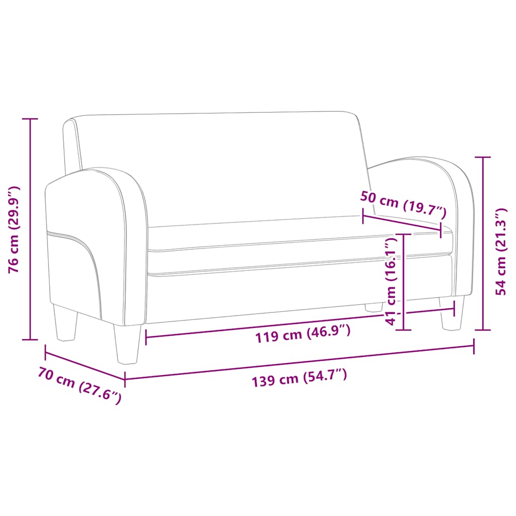 vidaXL Sofá de 2 lugares couro artificial preto