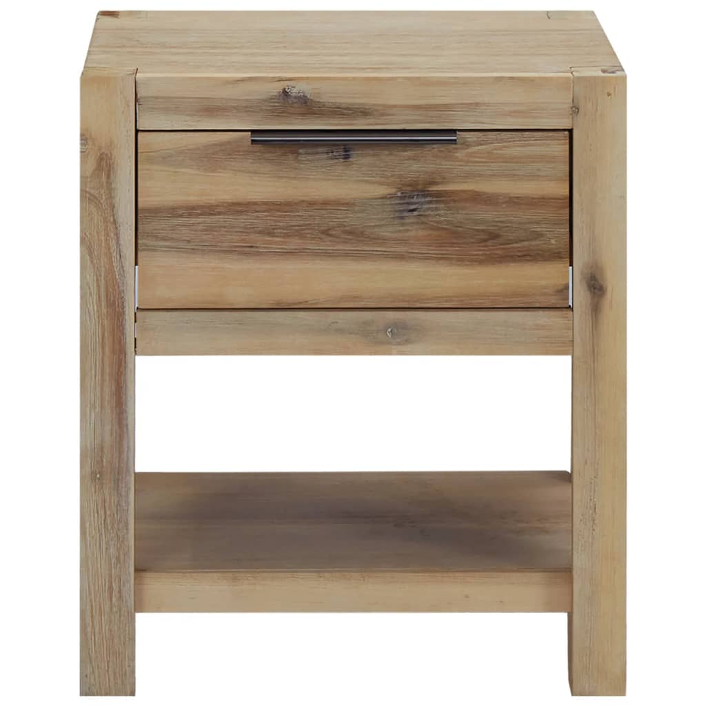 vidaXL Mesa de cabeceira c/ gaveta 40x30x48 cm madeira acácia maciça