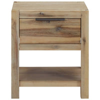 vidaXL Mesa de cabeceira c/ gaveta 40x30x48 cm madeira acácia maciça