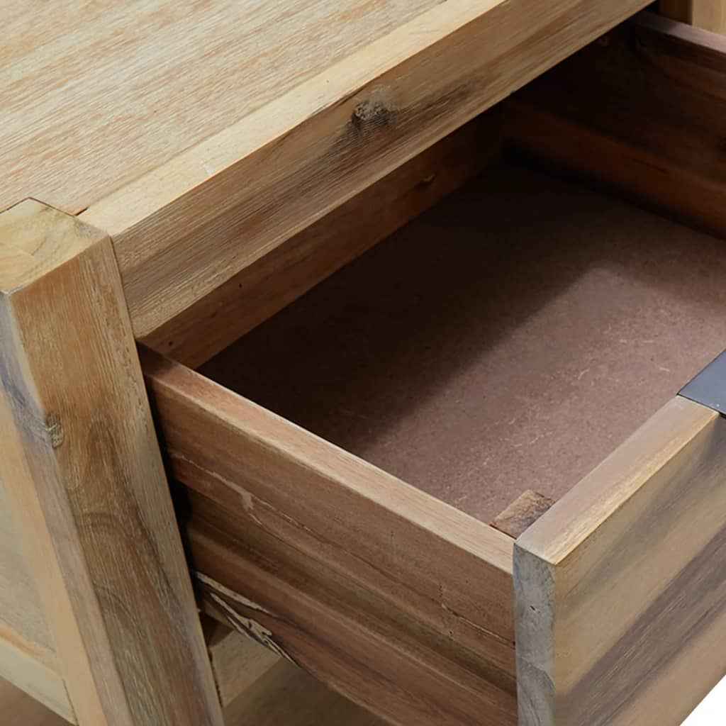 vidaXL Mesa de cabeceira c/ gaveta 40x30x48 cm madeira acácia maciça