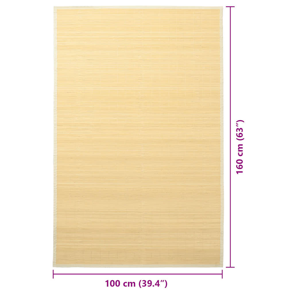 vidaXL Tapete de bambu 100x160 cm natural