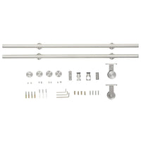 Kit ferragens p/ porta deslizante 183cm aço inoxidável prateado