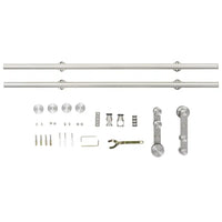 Kit ferragens p/ porta deslizante 183cm aço inoxidável prateado