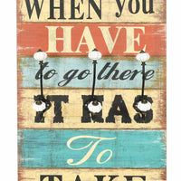 vidaXL Bengaleiro de parede com 6 ganchos 120x40 cm HOME IS