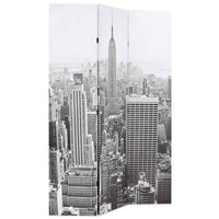 vidaXL Biombo dobrável Nova Iorque de dia 120x170 cm preto e branco