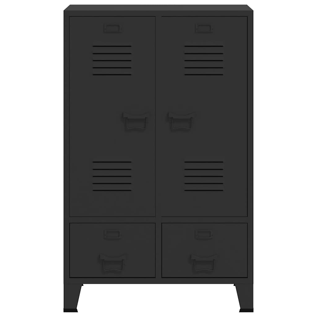 vidaXL Roupeiro estilo industrial em metal 67x35x107 cm preto