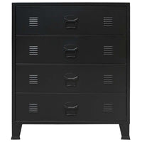 vidaXL Armário de gavetas em metal estilo industrial 78x40x93 cm preto