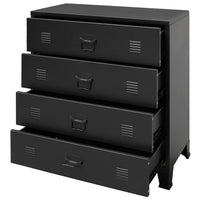 vidaXL Armário de gavetas em metal estilo industrial 78x40x93 cm preto