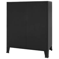 vidaXL Armário de gavetas em metal estilo industrial 78x40x93 cm preto