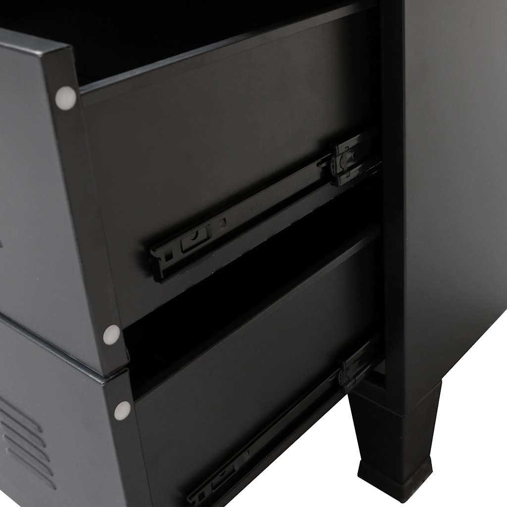vidaXL Armário de gavetas em metal estilo industrial 78x40x93 cm preto