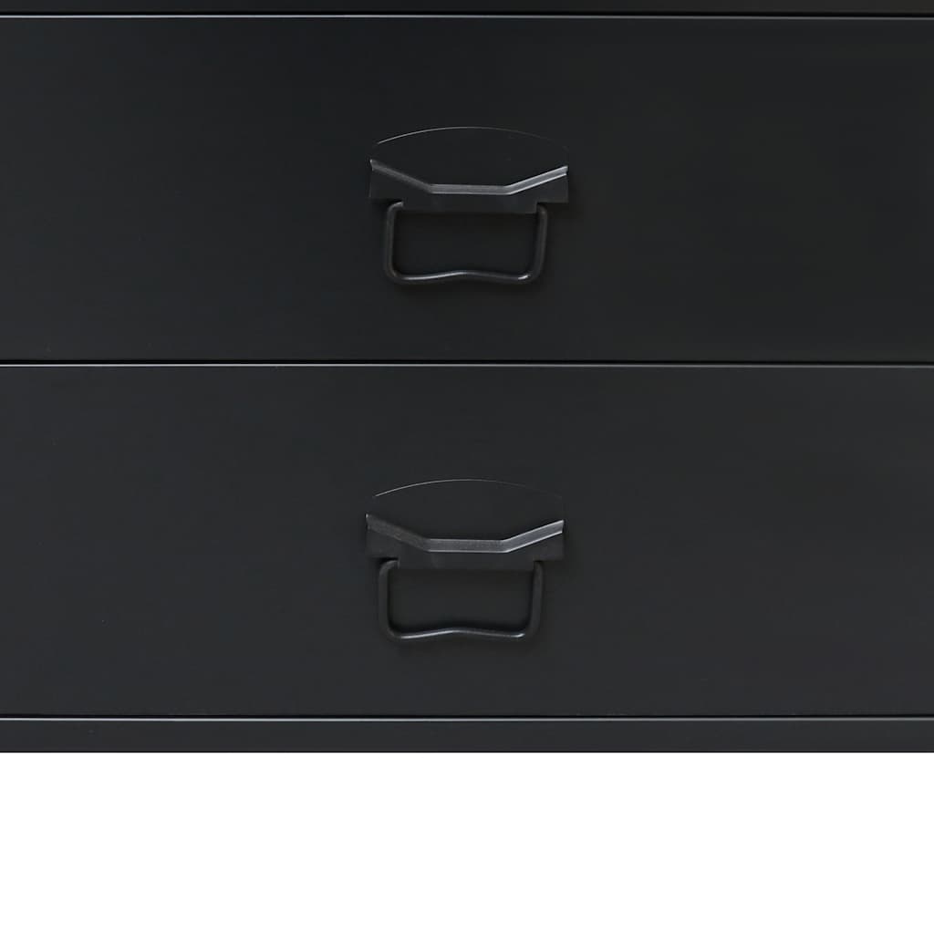 vidaXL Armário de gavetas em metal estilo industrial 78x40x93 cm preto