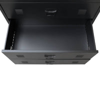 vidaXL Armário de gavetas em metal estilo industrial 78x40x93 cm preto