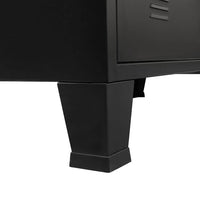 vidaXL Armário de gavetas em metal estilo industrial 78x40x93 cm preto