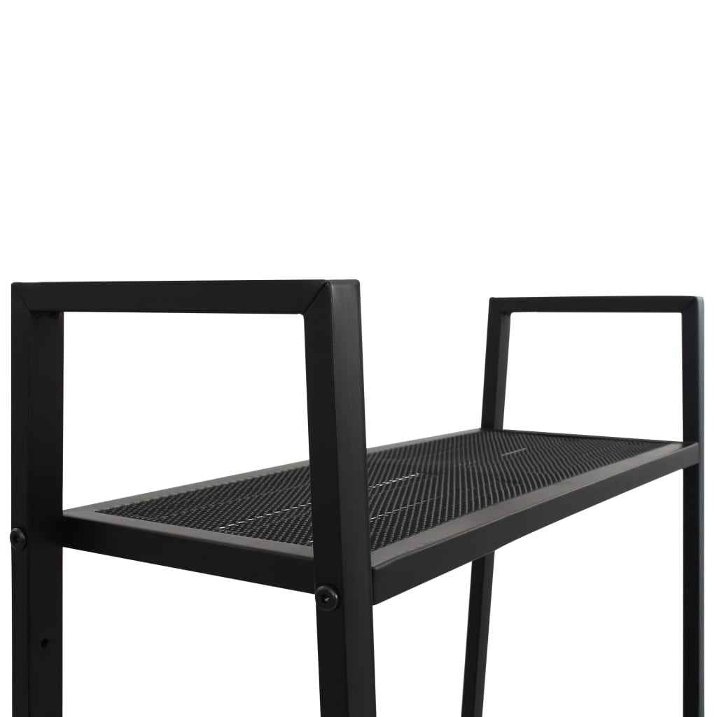 vidaXL Estante em escada com 4 níveis metal preto