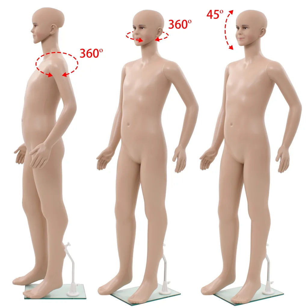 Manequim criança completo base de vidro 140 cm