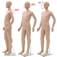 Manequim criança completo base de vidro 140 cm