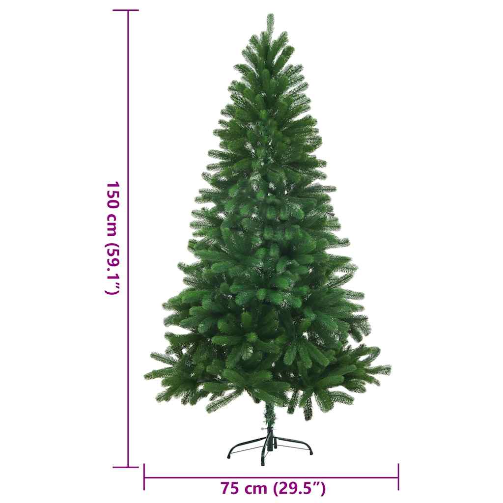 vidaXL Árvore de Natal artificial agulhas realistas 150 cm verde