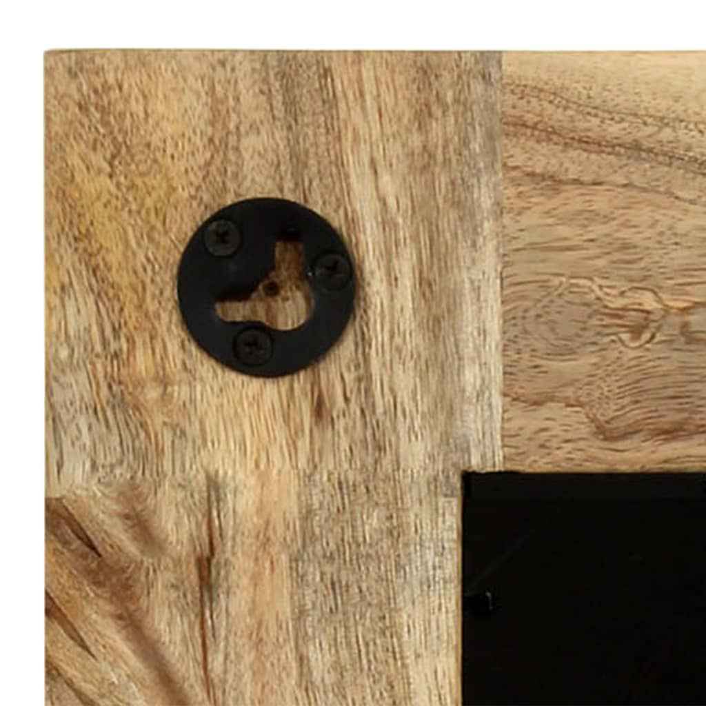 vidaXL Espelho em madeira de mangueira maciça 50x50 cm